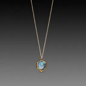 Geometric Topaz Necklace with Gold Dots,Jewelry Delicate & Elegant