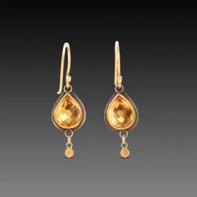 Gold Citrine Teardrop Earrings,Jewelry Delicate & Elegant