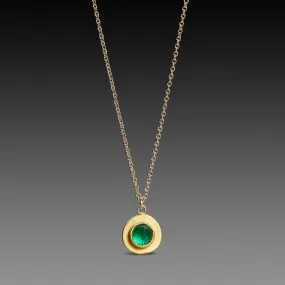 Gold Disk & Emerald Necklace,Jewelry Delicate & Elegant