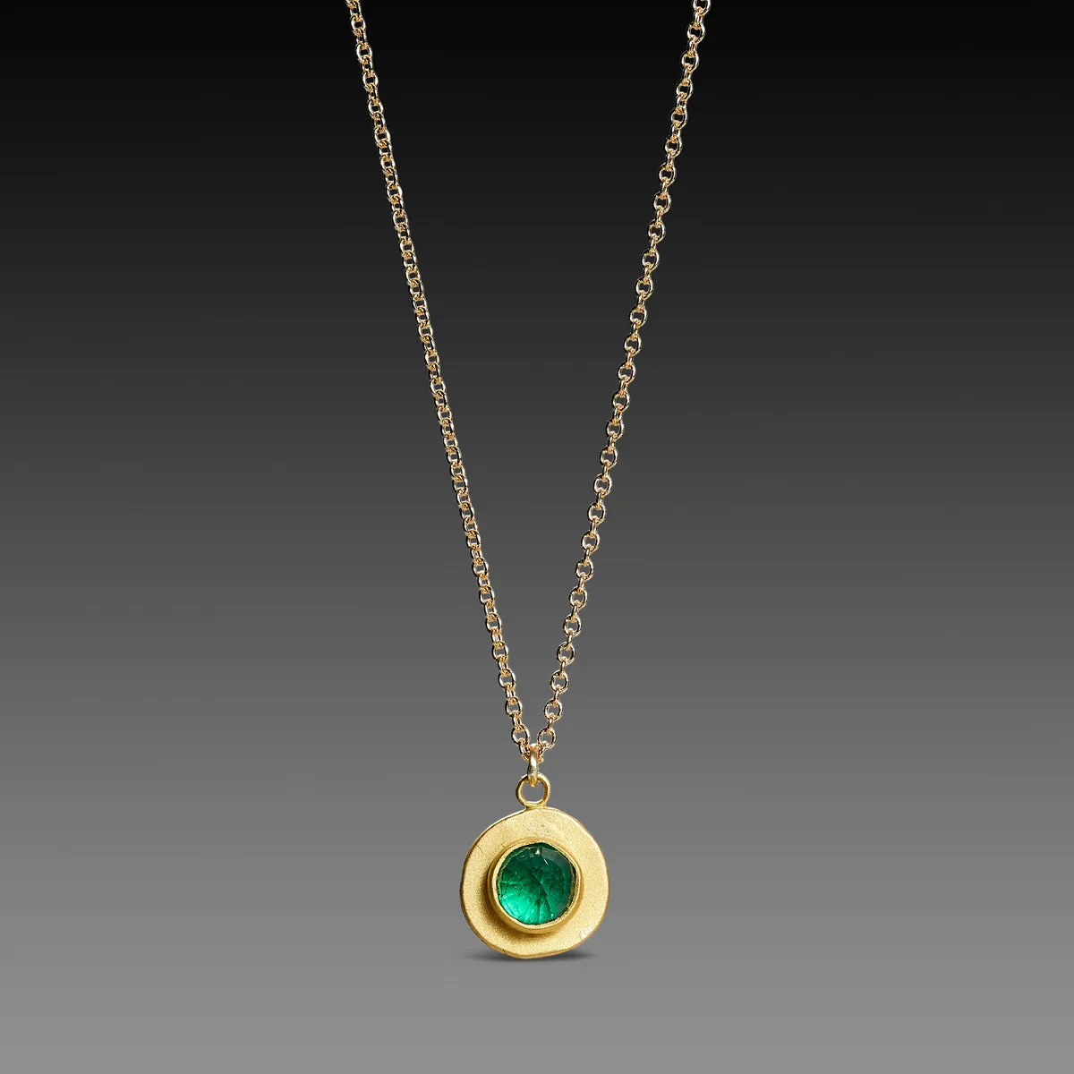Gold Disk & Emerald Necklace,Jewelry Delicate & Elegant