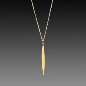 Gold Long Leaf Necklace with Diamonds,Jewelry Delicate & Elegant