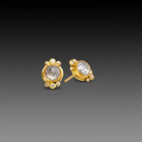 Gray Diamond Stud Earrings,Jewelry Delicate & Elegant