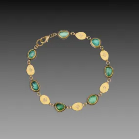 Green Tourmaline & Diamond Linked Bracelet,Jewelry Delicate & Elegant
