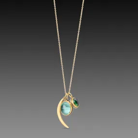 Green Tourmaline Charm Necklace,Jewelry Delicate & Elegant