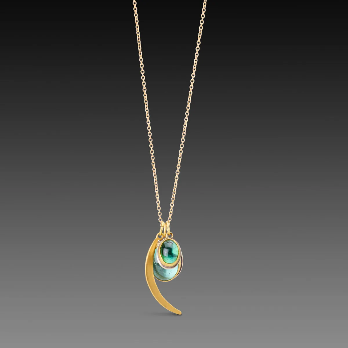 Green Tourmaline Charm Necklace,Jewelry Delicate & Elegant