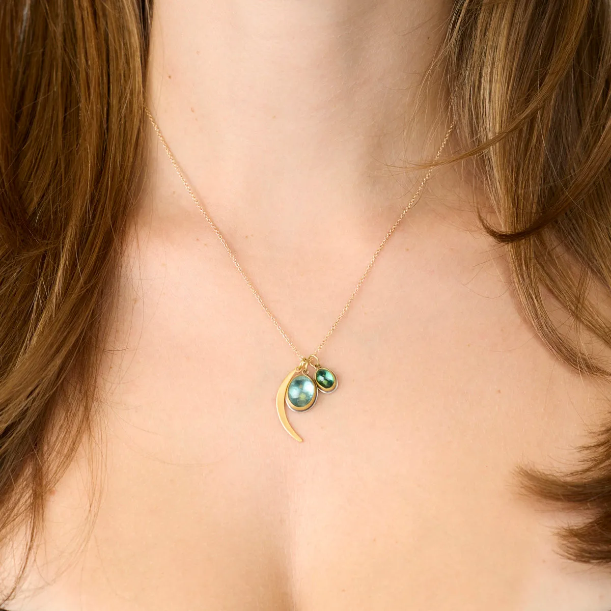 Green Tourmaline Charm Necklace,Jewelry Delicate & Elegant