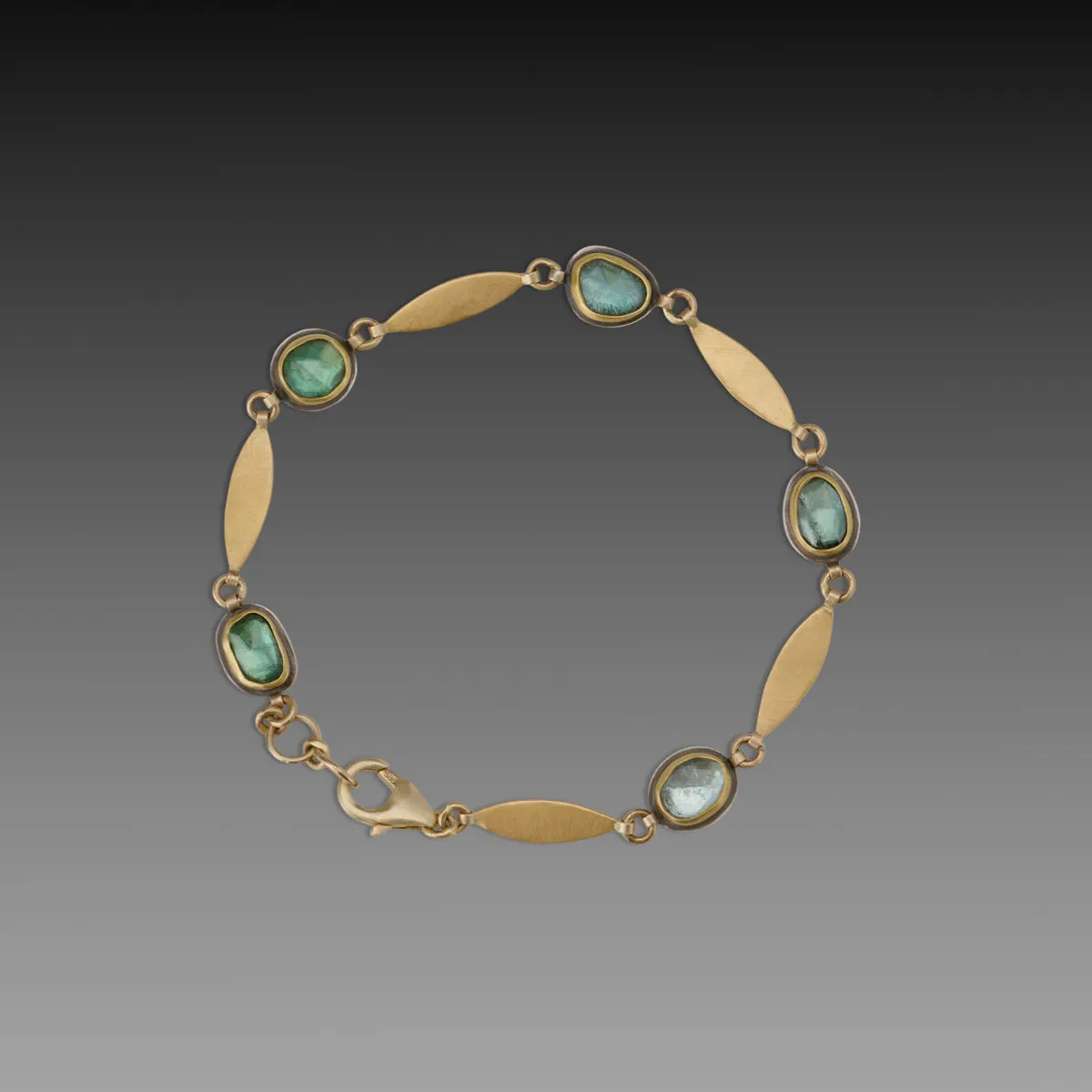 Green Tourmaline Linked Bracelet,Jewelry Delicate & Elegant