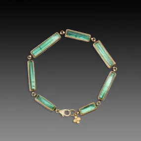 Green Tourmaline Linked Bracelet,Jewelry Delicate & Elegant