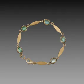 Green Tourmaline Linked Bracelet,Jewelry Delicate & Elegant