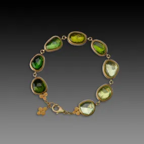 Green Tourmaline Ombre Bracelet,Jewelry Delicate & Elegant