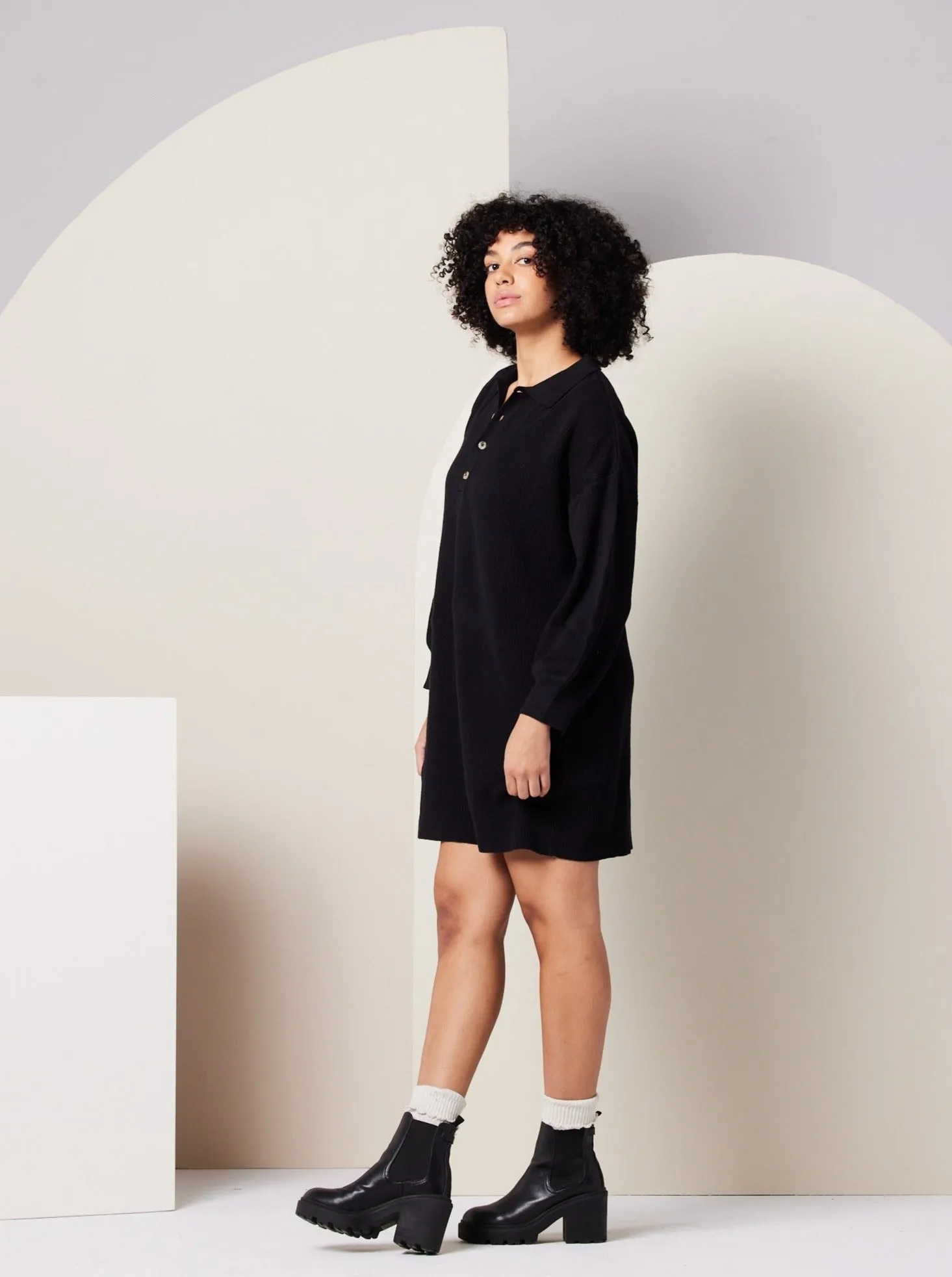 Griffin Sweater Dress - Black,Women Dresses