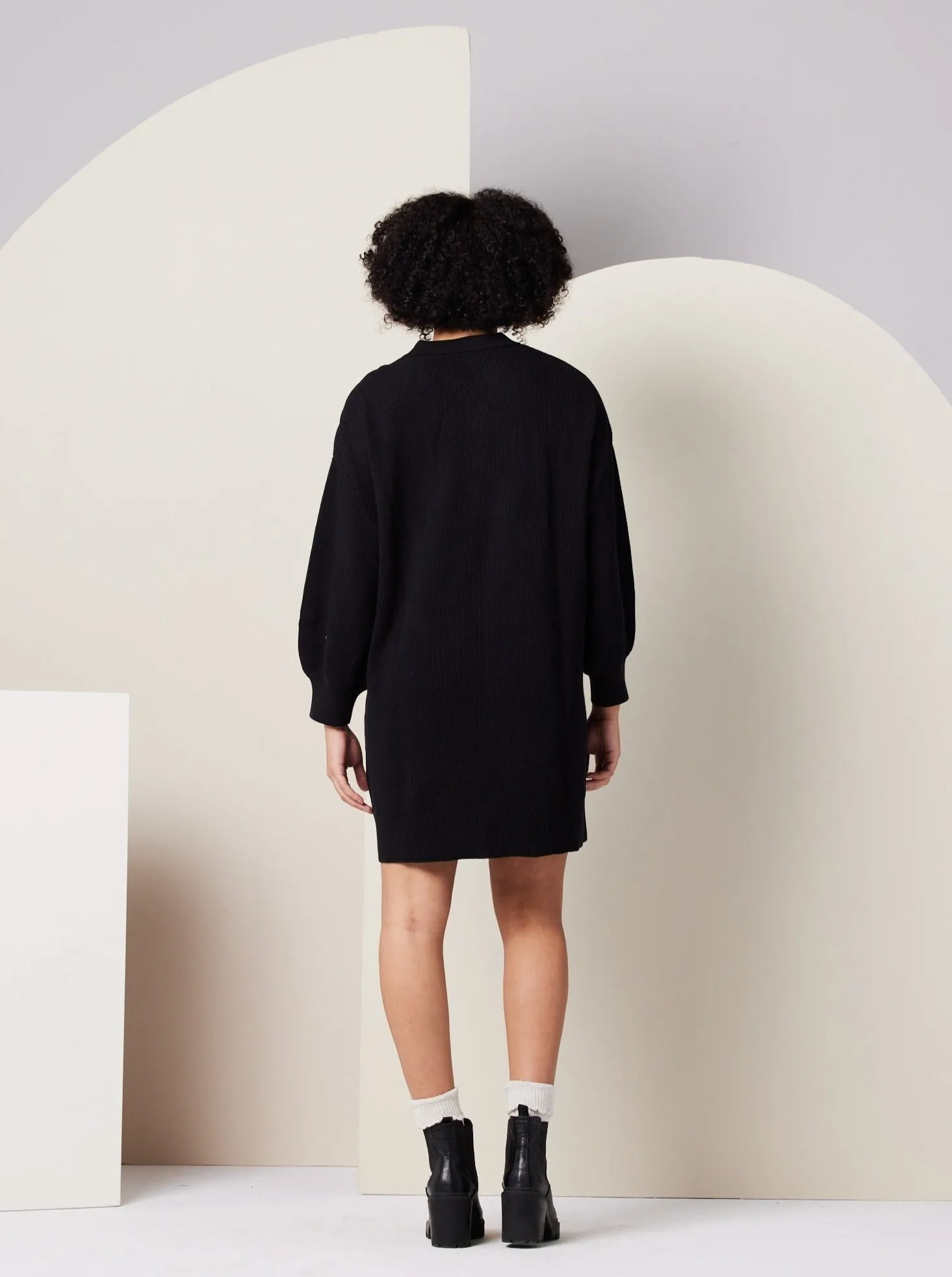 Griffin Sweater Dress - Black,Women Dresses