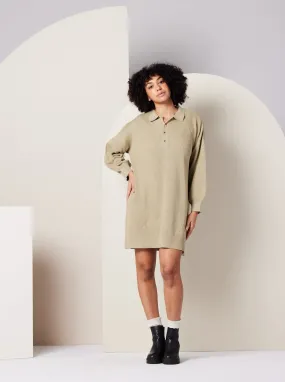 Griffin Sweater Dress - Khaki Green,Women Dresses