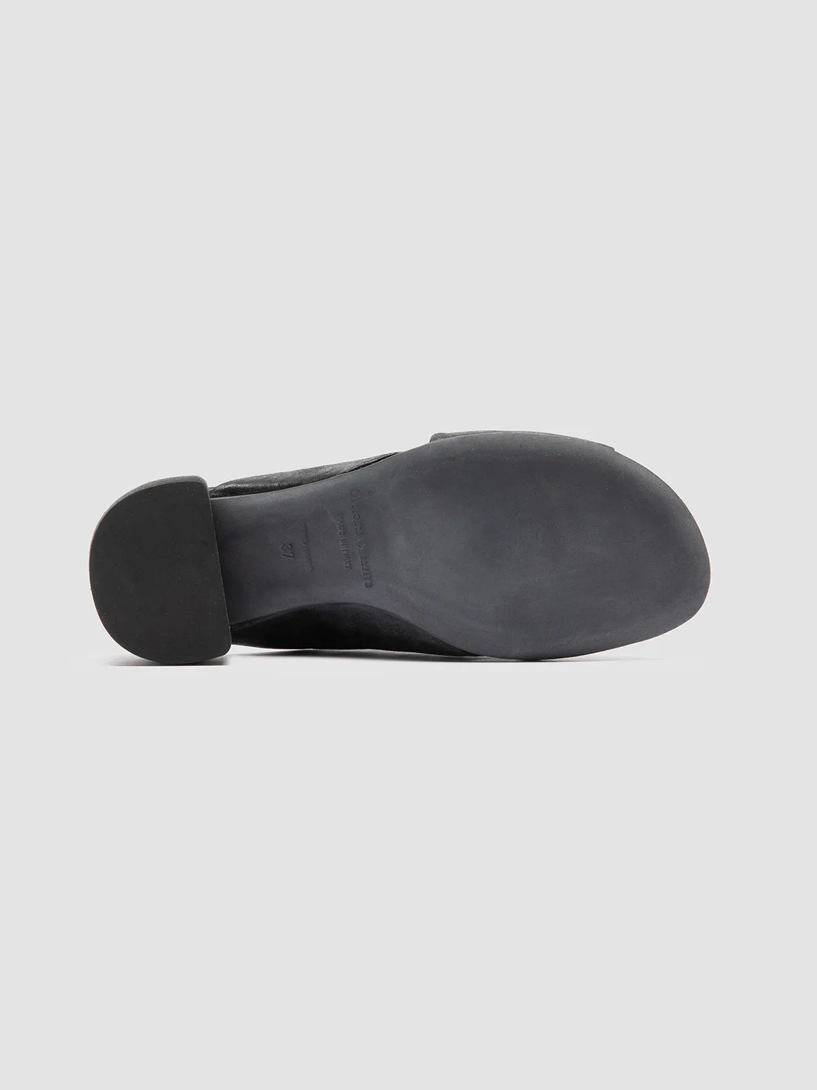 HADRY 007 - Black Leather Slide Sandals,Women Sandals