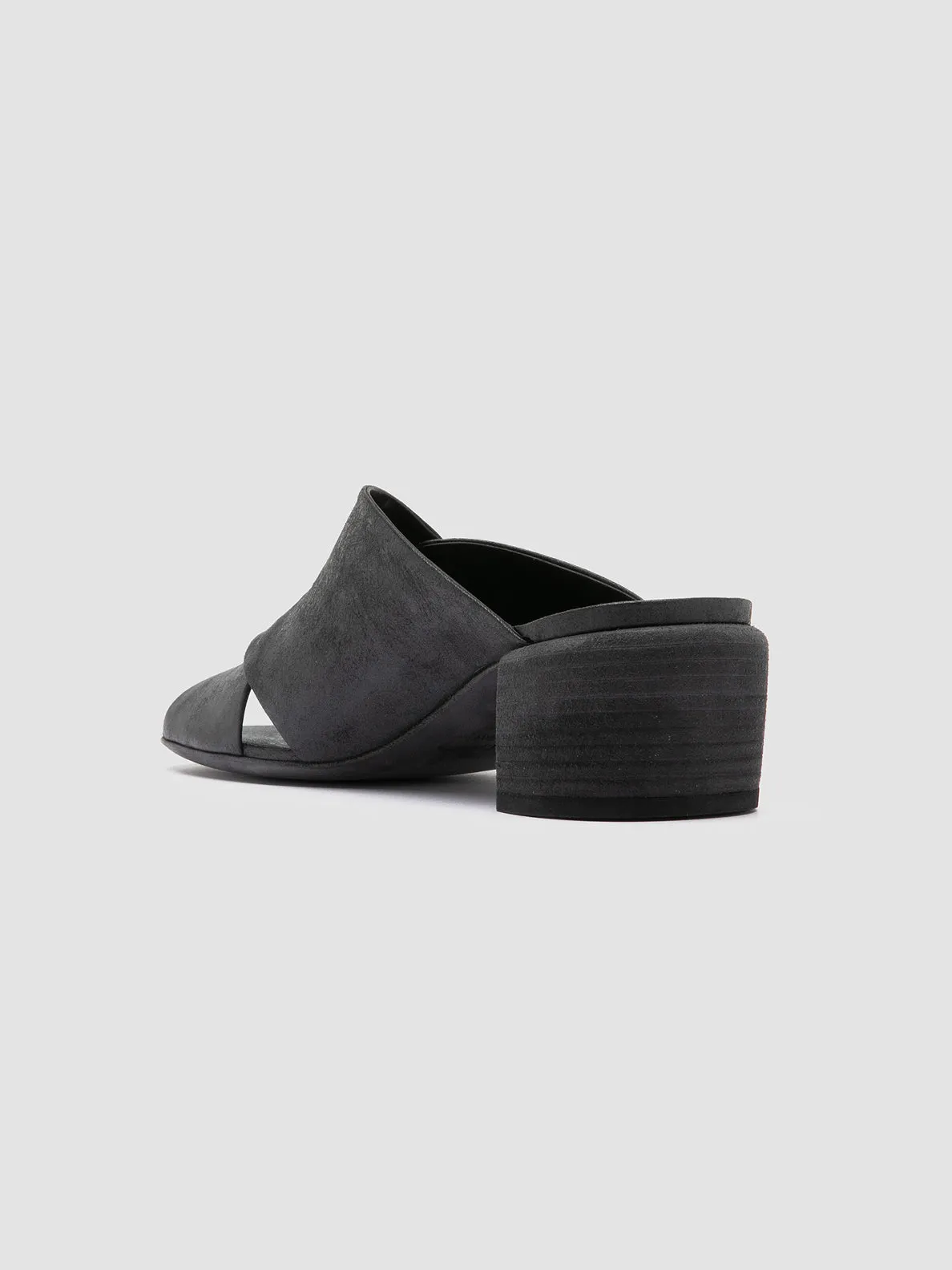 HADRY 007 - Black Leather Slide Sandals,Women Sandals