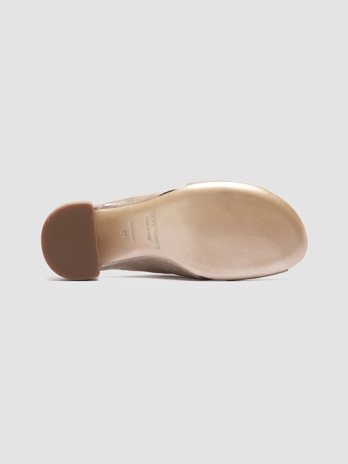 HADRY 007 - Gold Leather Slide Sandals,Women Sandals