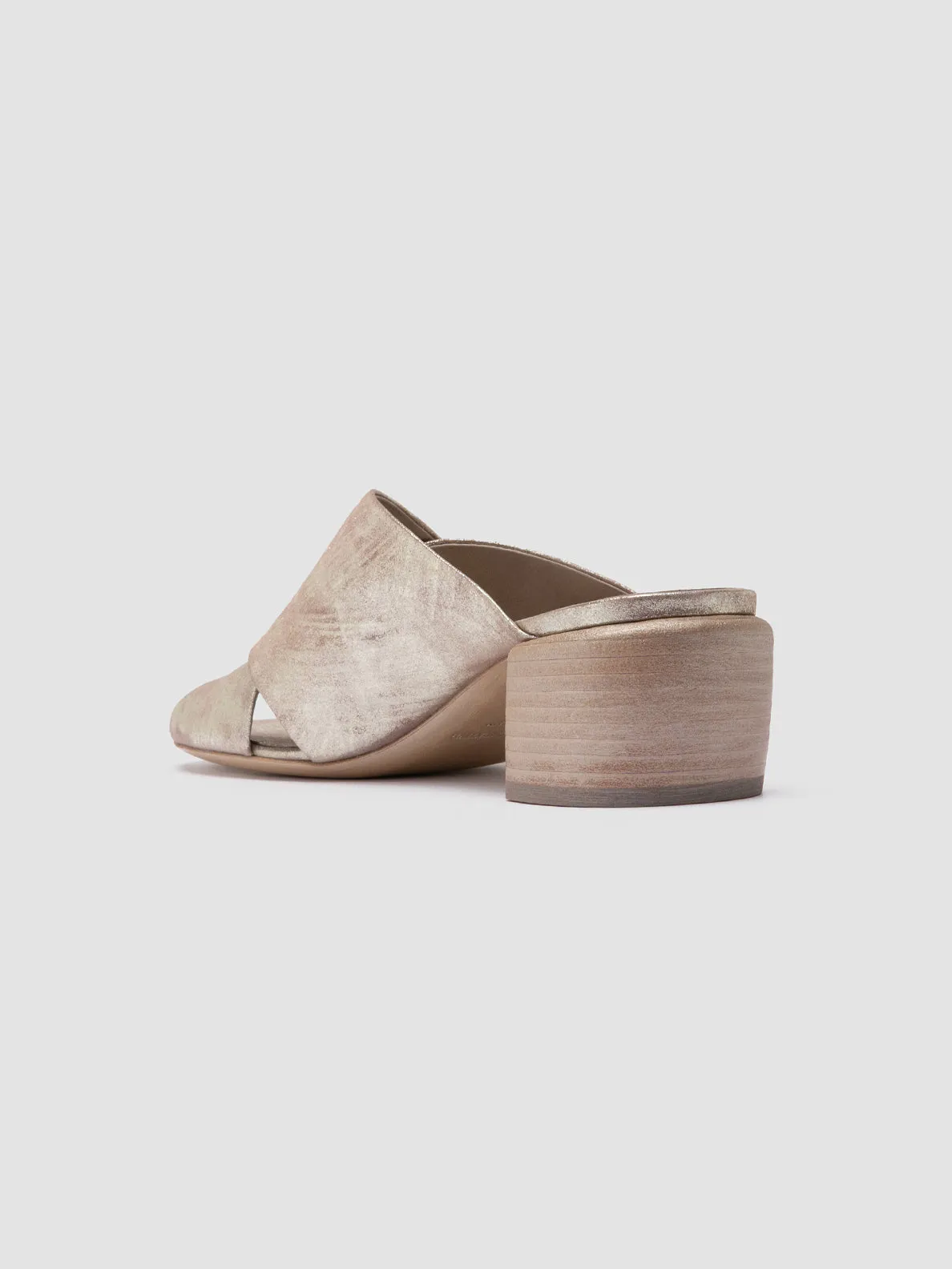 HADRY 007 - Gold Leather Slide Sandals,Women Sandals