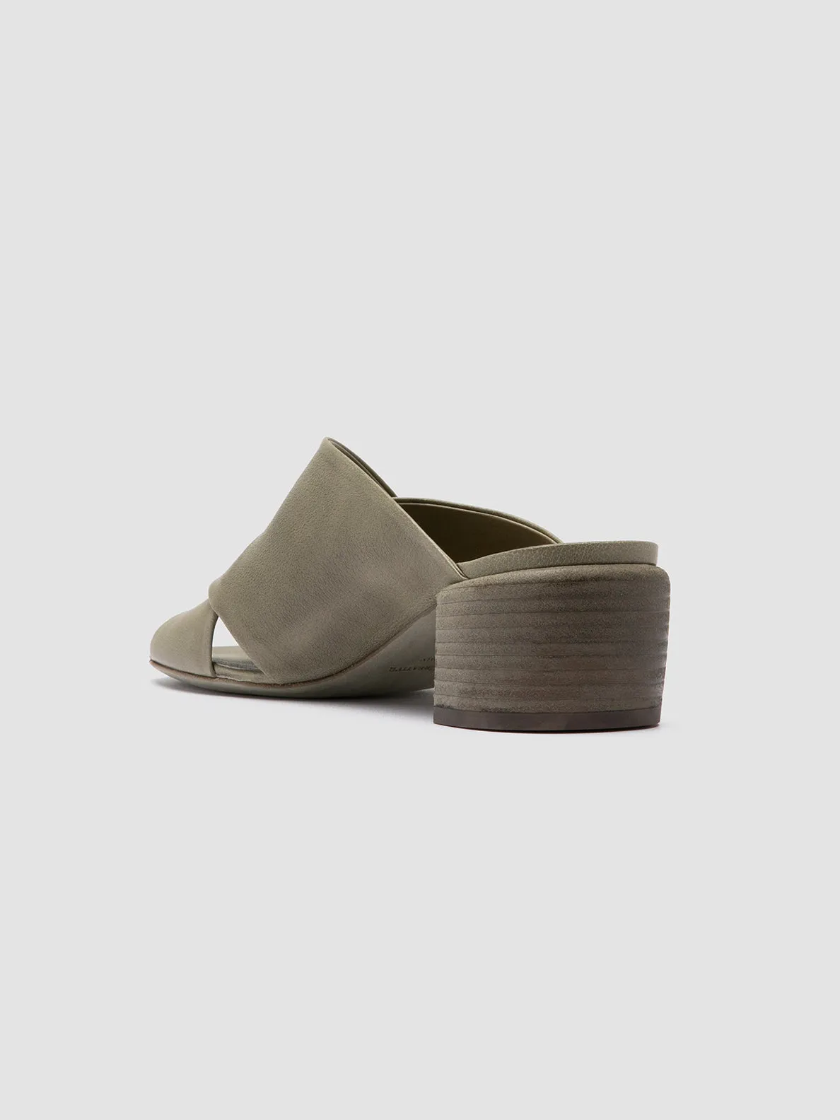 HADRY 007 - Green Leather Slide Sandals,Women Sandals
