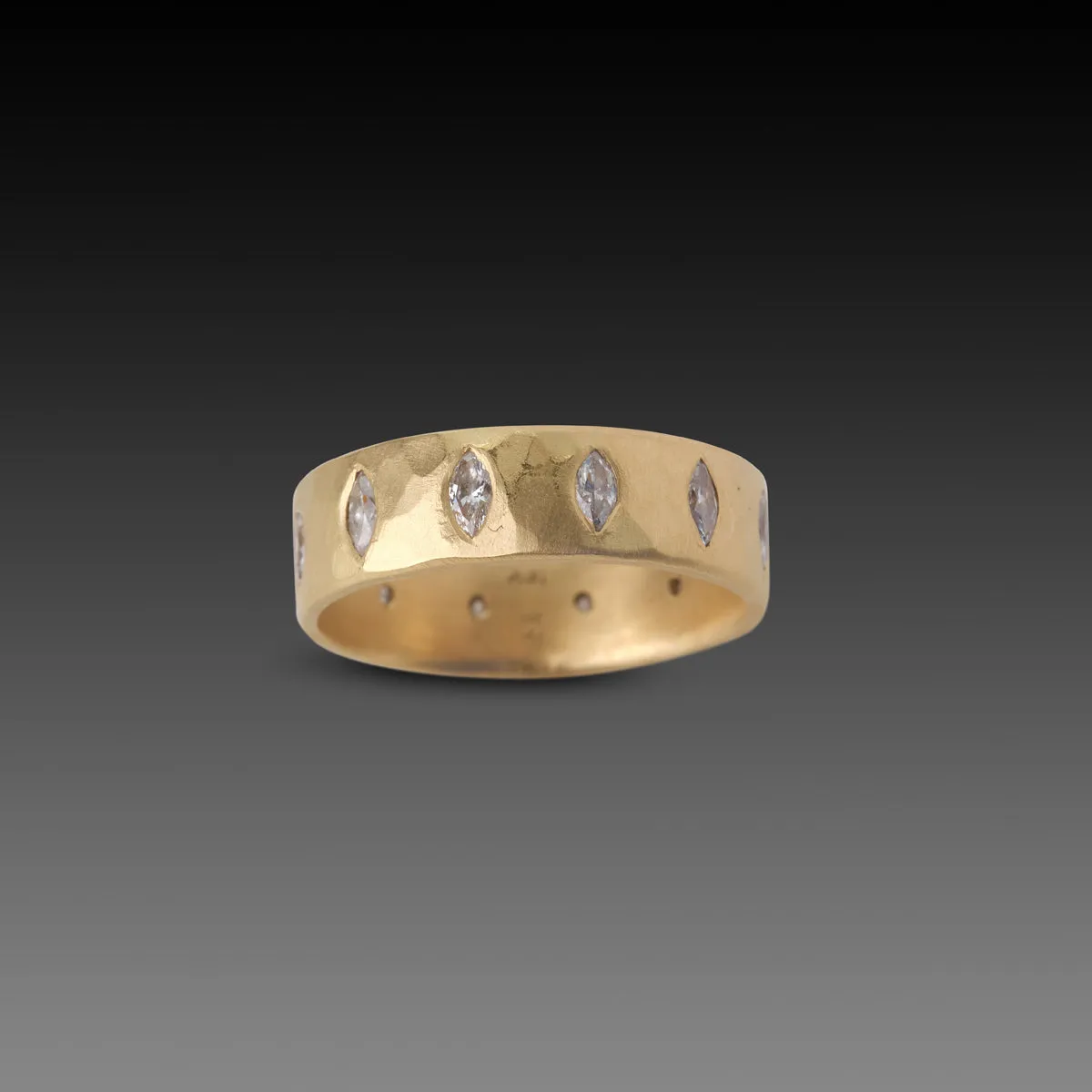 Hammered Marquis Eternity Band,Men Rings