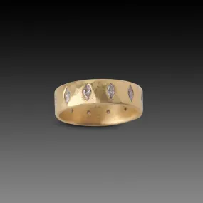 Hammered Marquis Eternity Band,Men Rings
