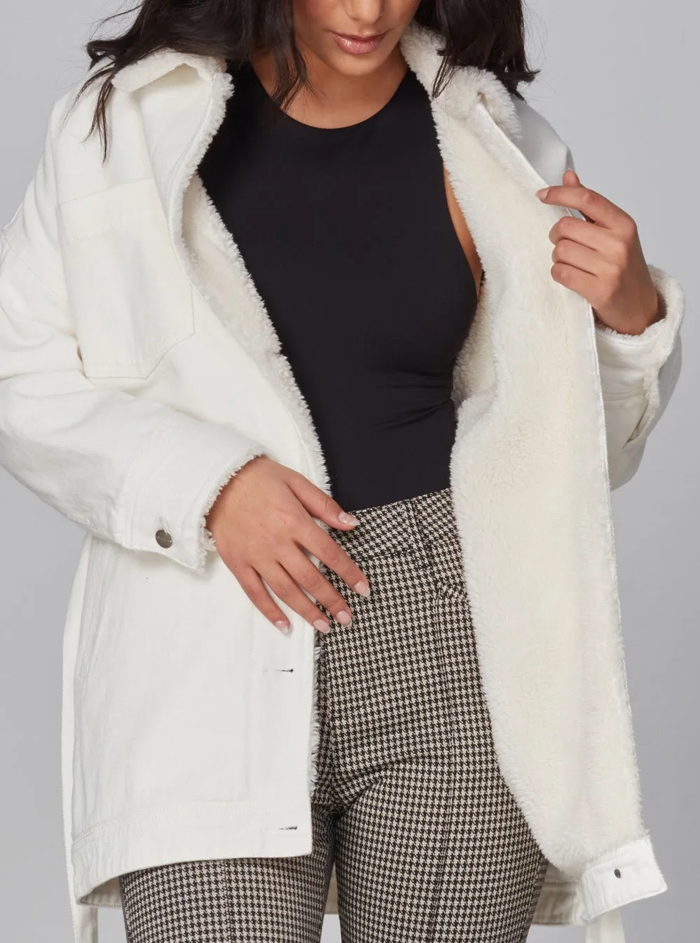 HAYDEN-SIVRY Jacket - Sherpa Ivory,Women