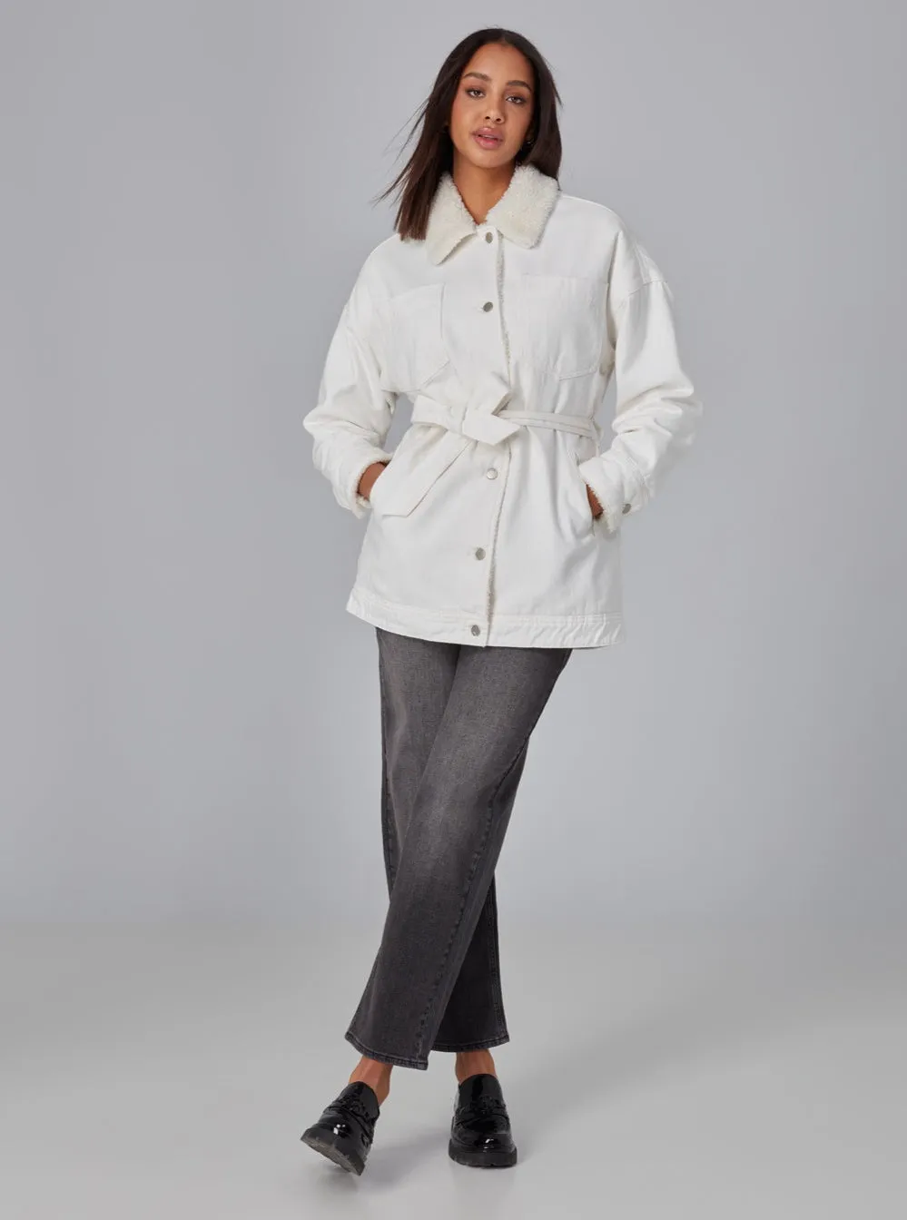 HAYDEN-SIVRY Jacket - Sherpa Ivory,Women