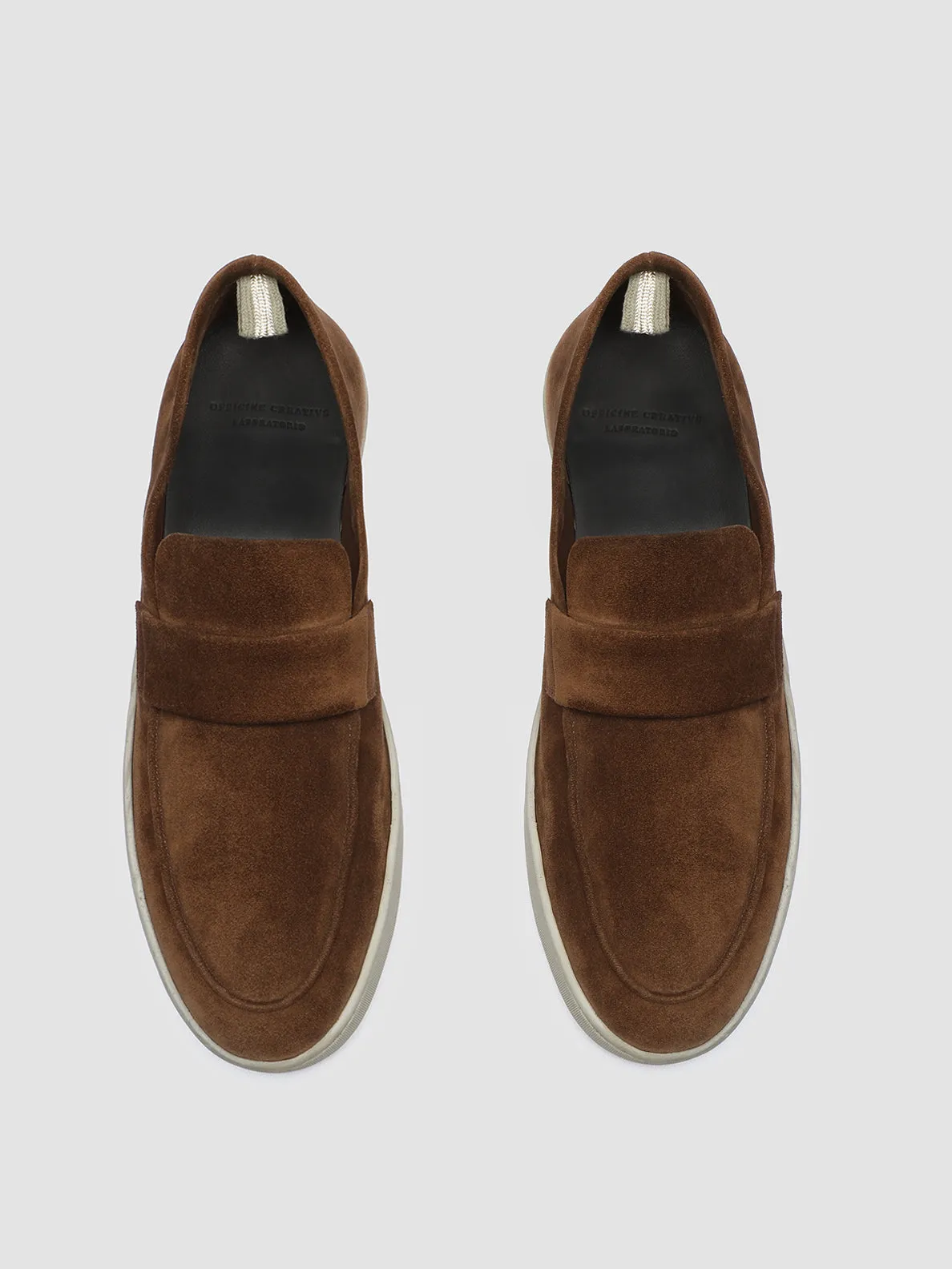 HERBIE 001 - Brown Suede Penny Loafers,Men
