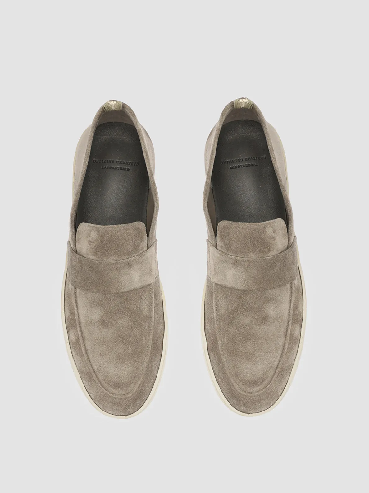 HERBIE 001 - Taupe Suede Penny Loafers,Men