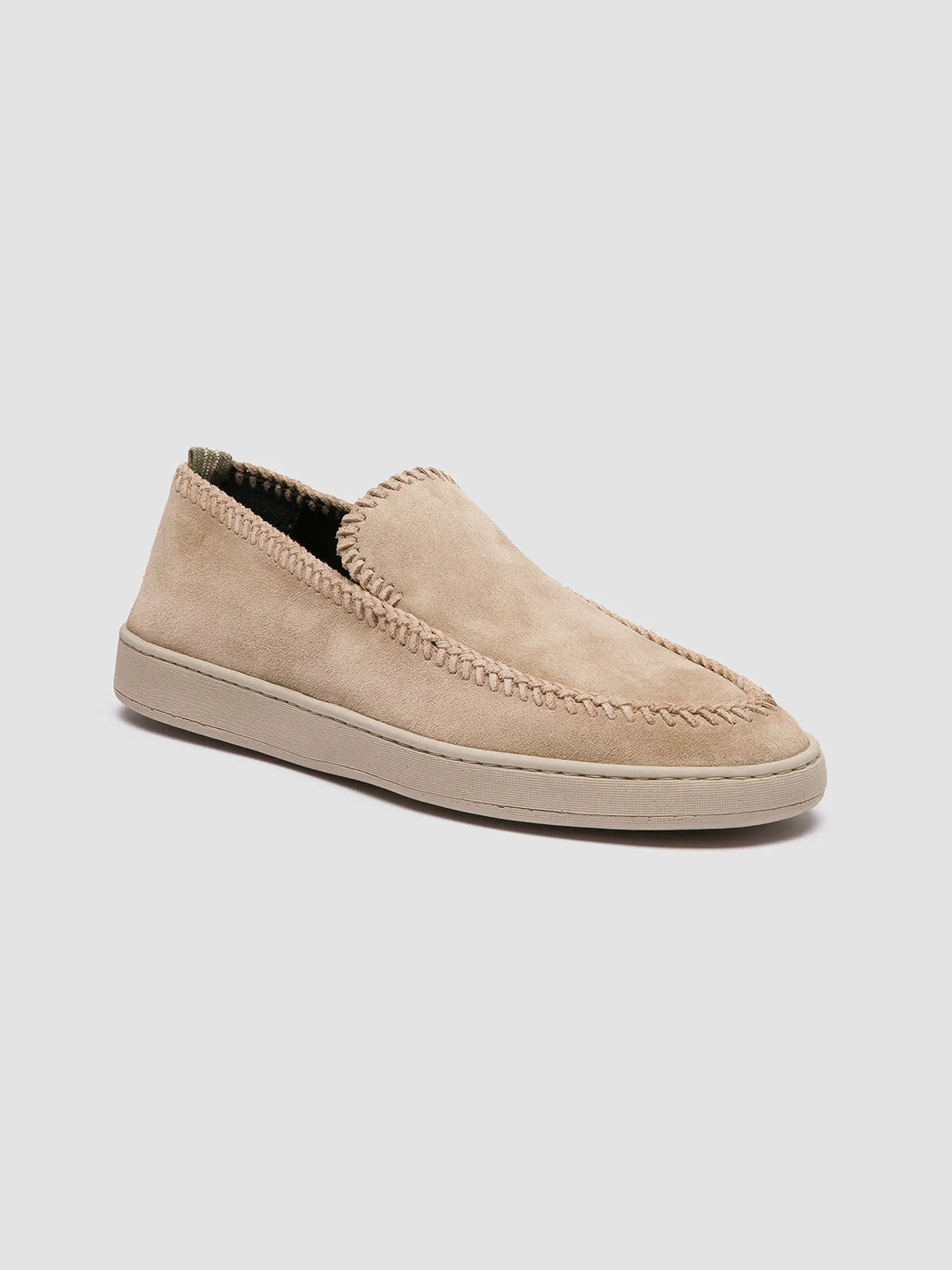 HERBIE 011 - Beige Suede Penny Loafers,Men