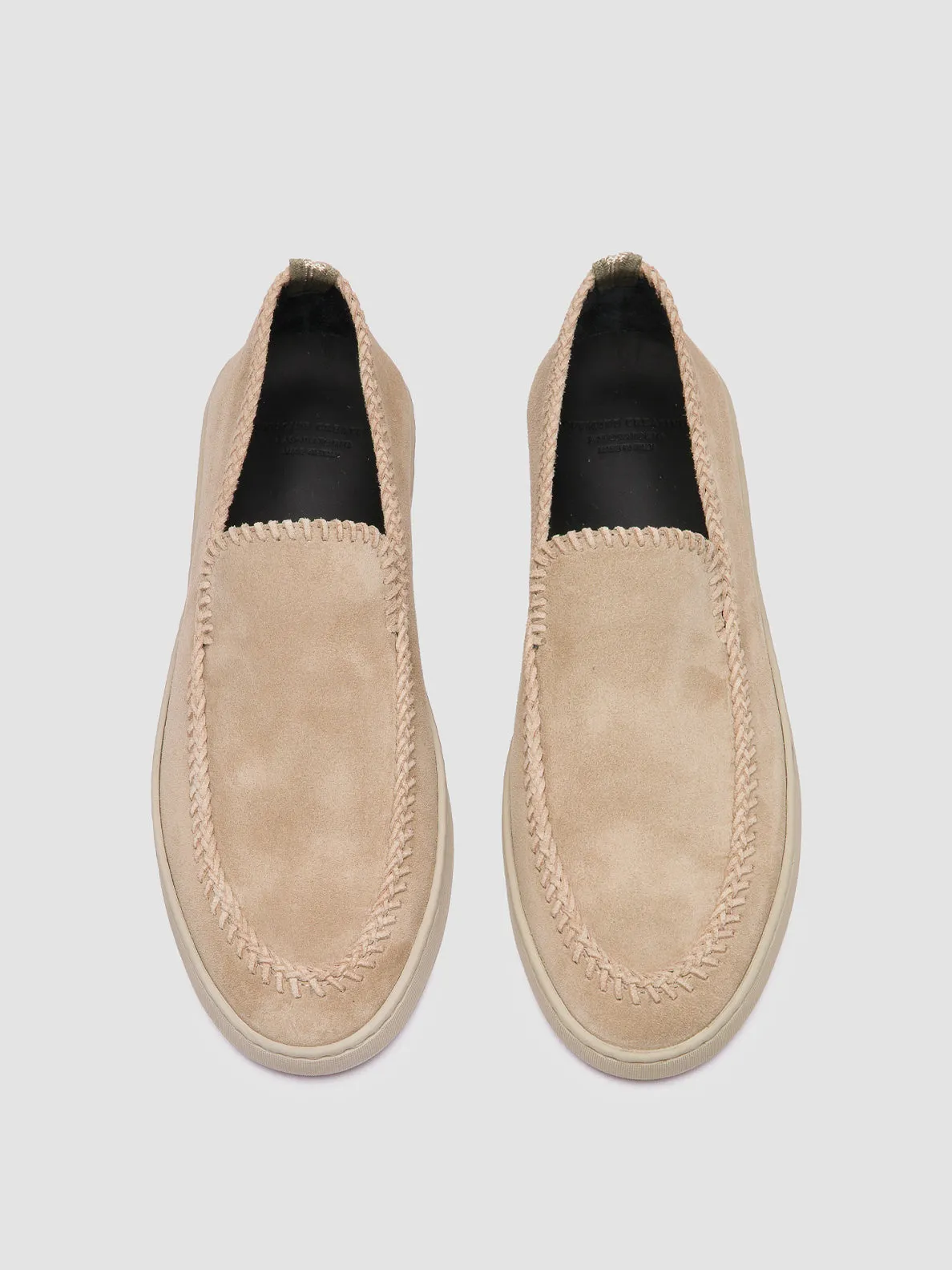 HERBIE 011 - Beige Suede Penny Loafers,Men