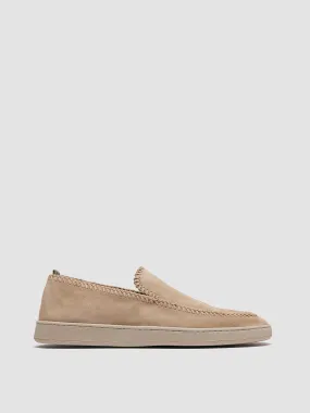 HERBIE 011 - Beige Suede Penny Loafers,Men