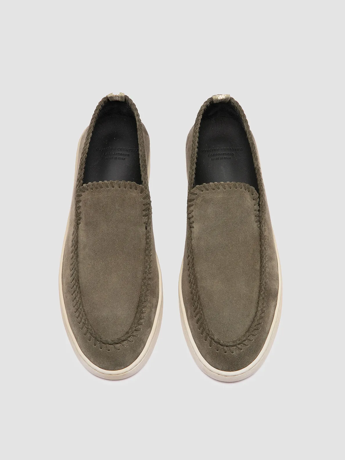 HERBIE 011 - Green Suede Penny Loafers,Men
