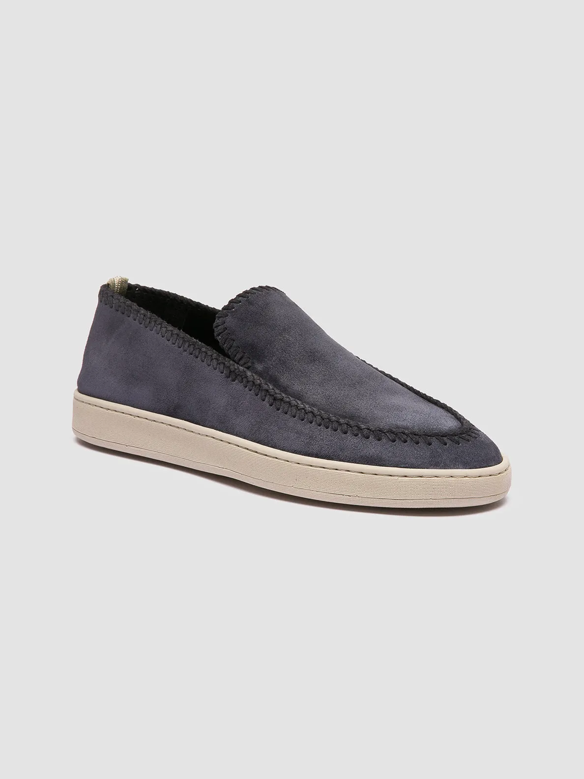 HERBIE 011 - Navy Suede Penny Loafers,Men