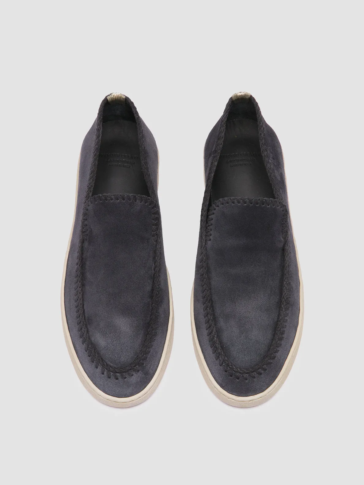 HERBIE 011 - Navy Suede Penny Loafers,Men