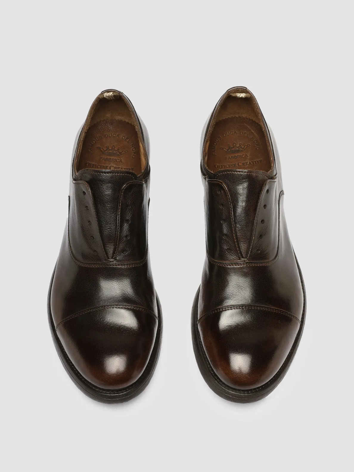 HIVE 004 - Brown Leather Oxford Shoes,Men Derby Shoes