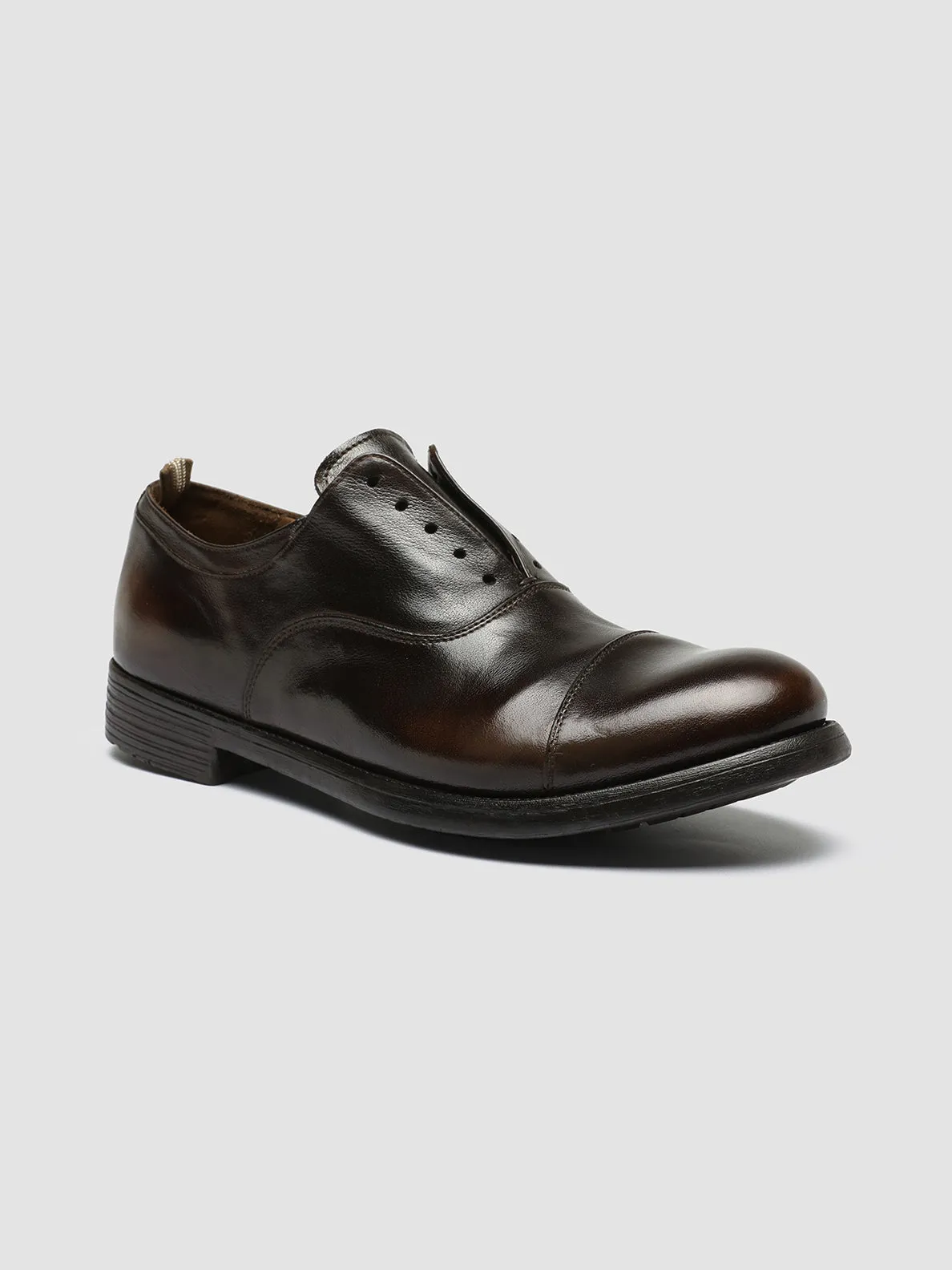 HIVE 004 - Brown Leather Oxford Shoes,Men Derby Shoes