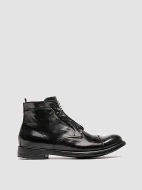 HIVE 005 - Black Leather Zipped Boots,Men Boots