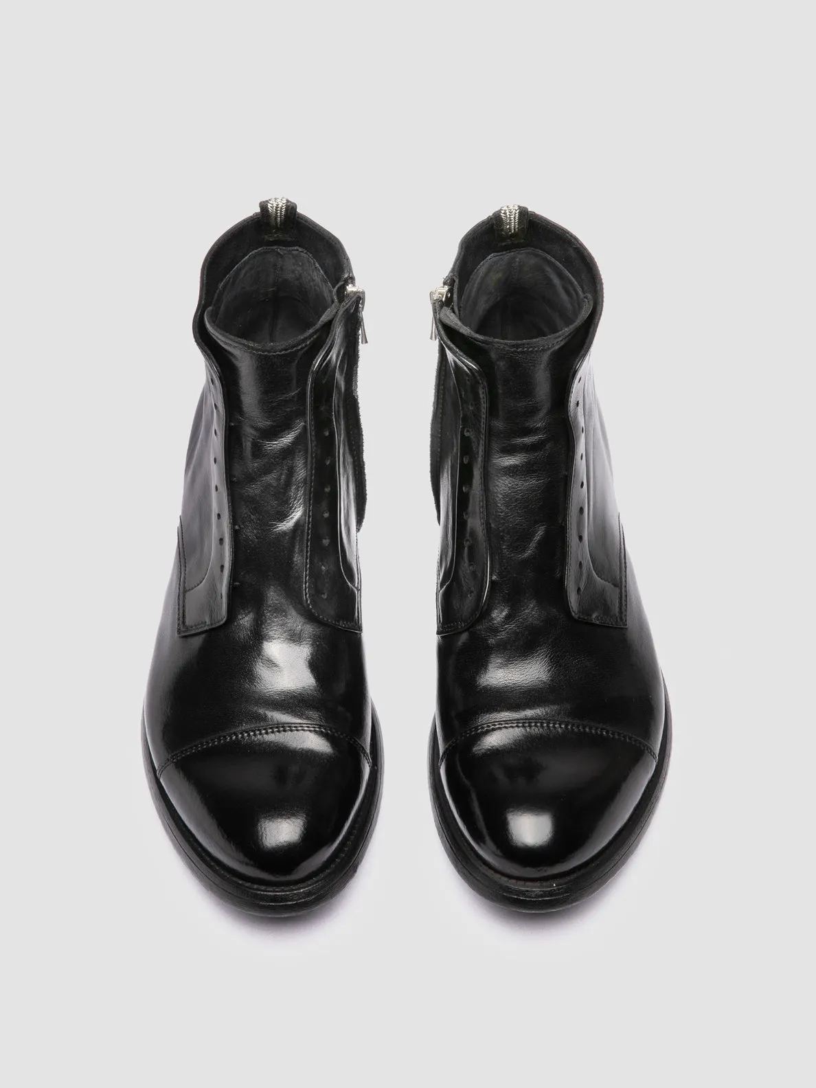 HIVE 005 - Black Leather Zipped Boots,Men Boots