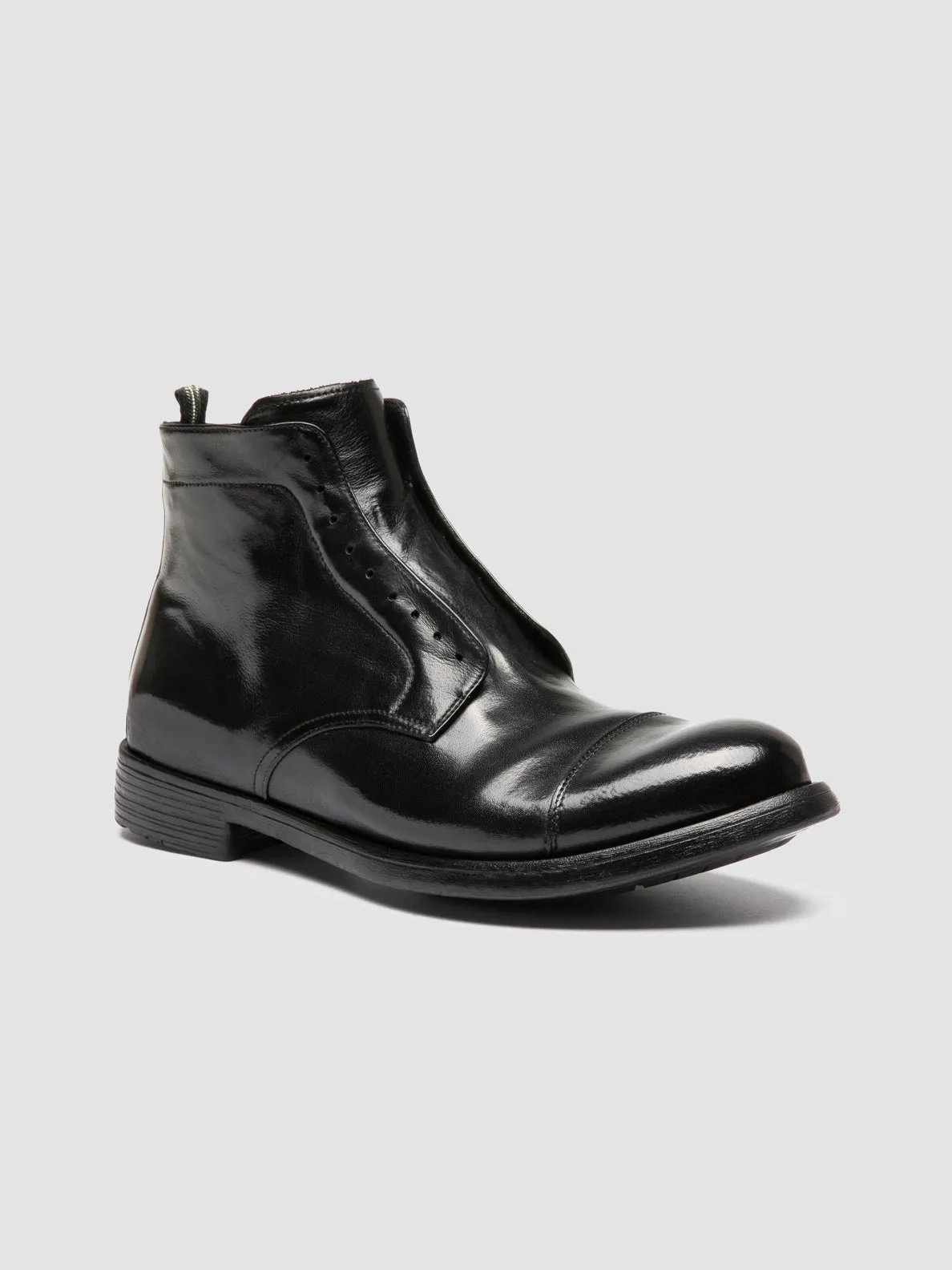 HIVE 005 - Black Leather Zipped Boots,Men Boots