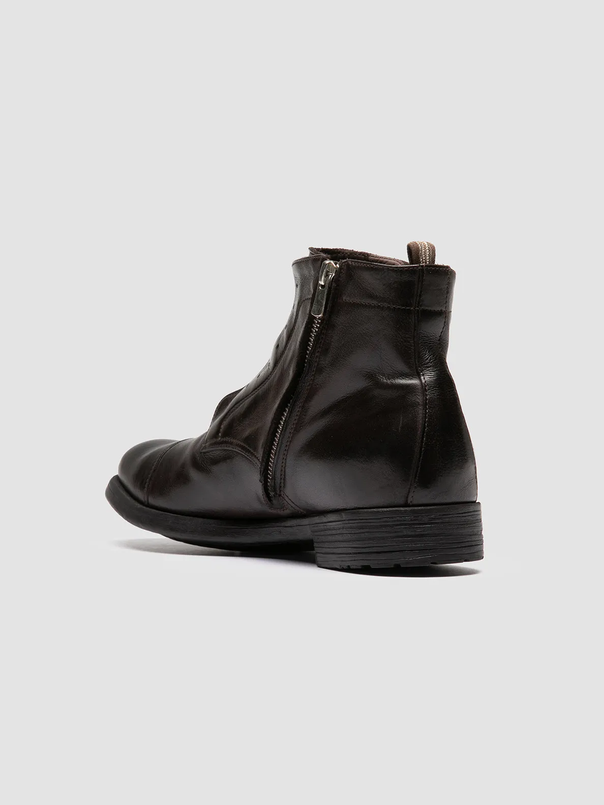 HIVE 005 - Brown Leather Zipped Boots,Men Boots