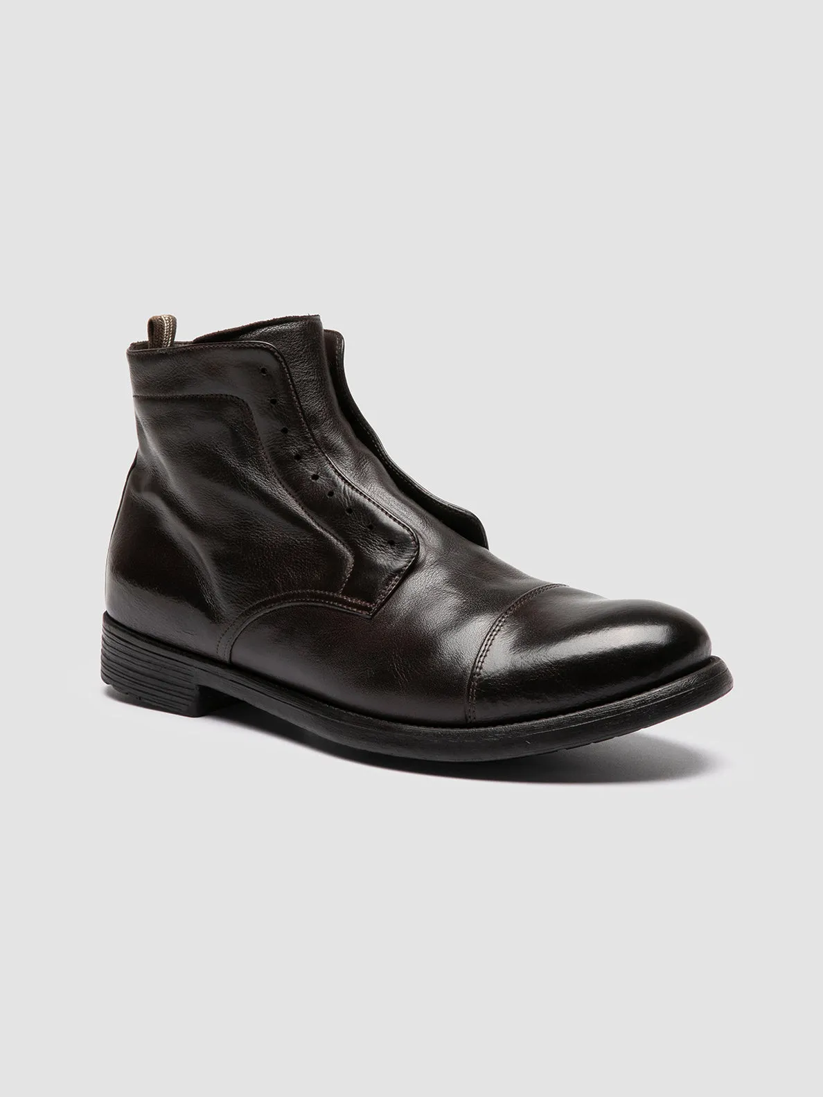 HIVE 005 - Brown Leather Zipped Boots,Men Boots