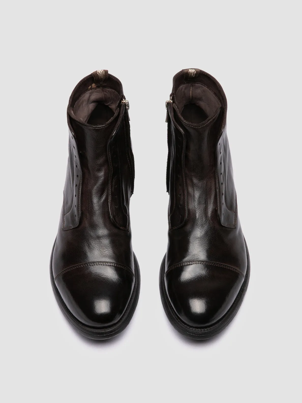 HIVE 005 - Brown Leather Zipped Boots,Men Boots