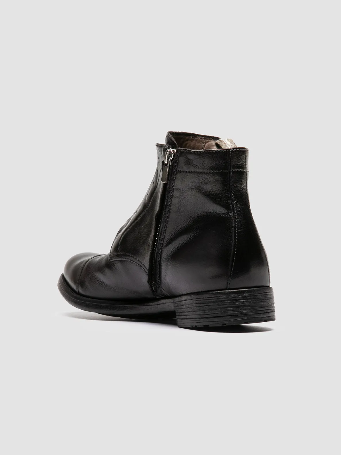 HIVE 005 - Grey Leather Zipped Boots,Men Boots