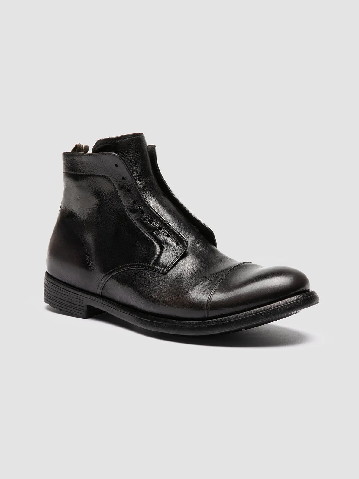 HIVE 005 - Grey Leather Zipped Boots,Men Boots
