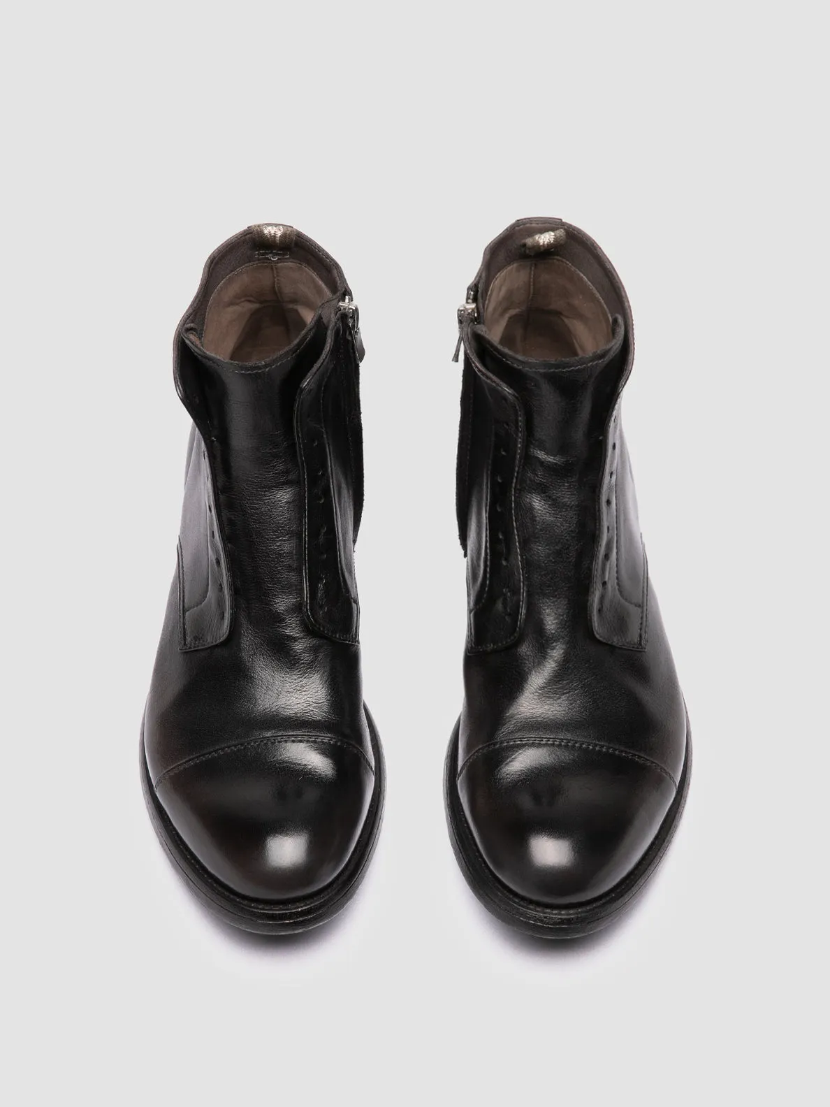 HIVE 005 - Grey Leather Zipped Boots,Men Boots