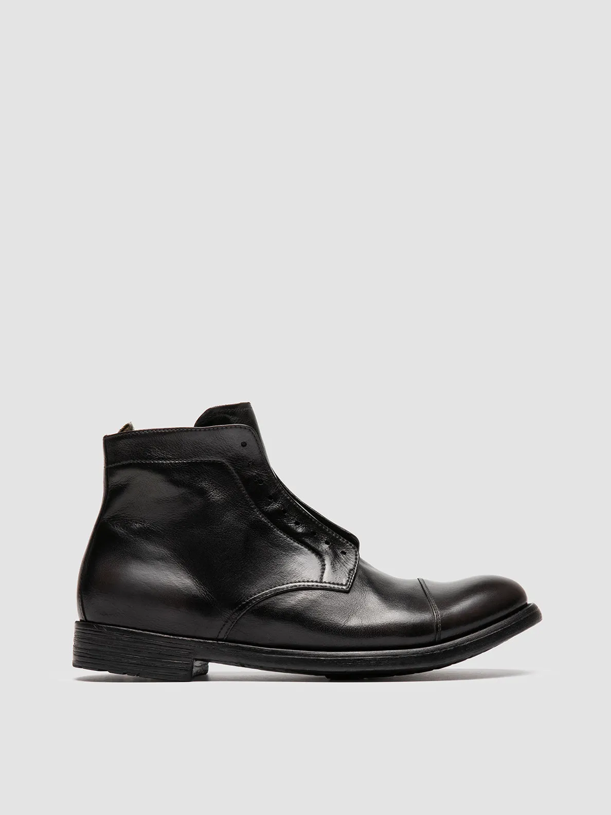 HIVE 005 - Grey Leather Zipped Boots,Men Boots