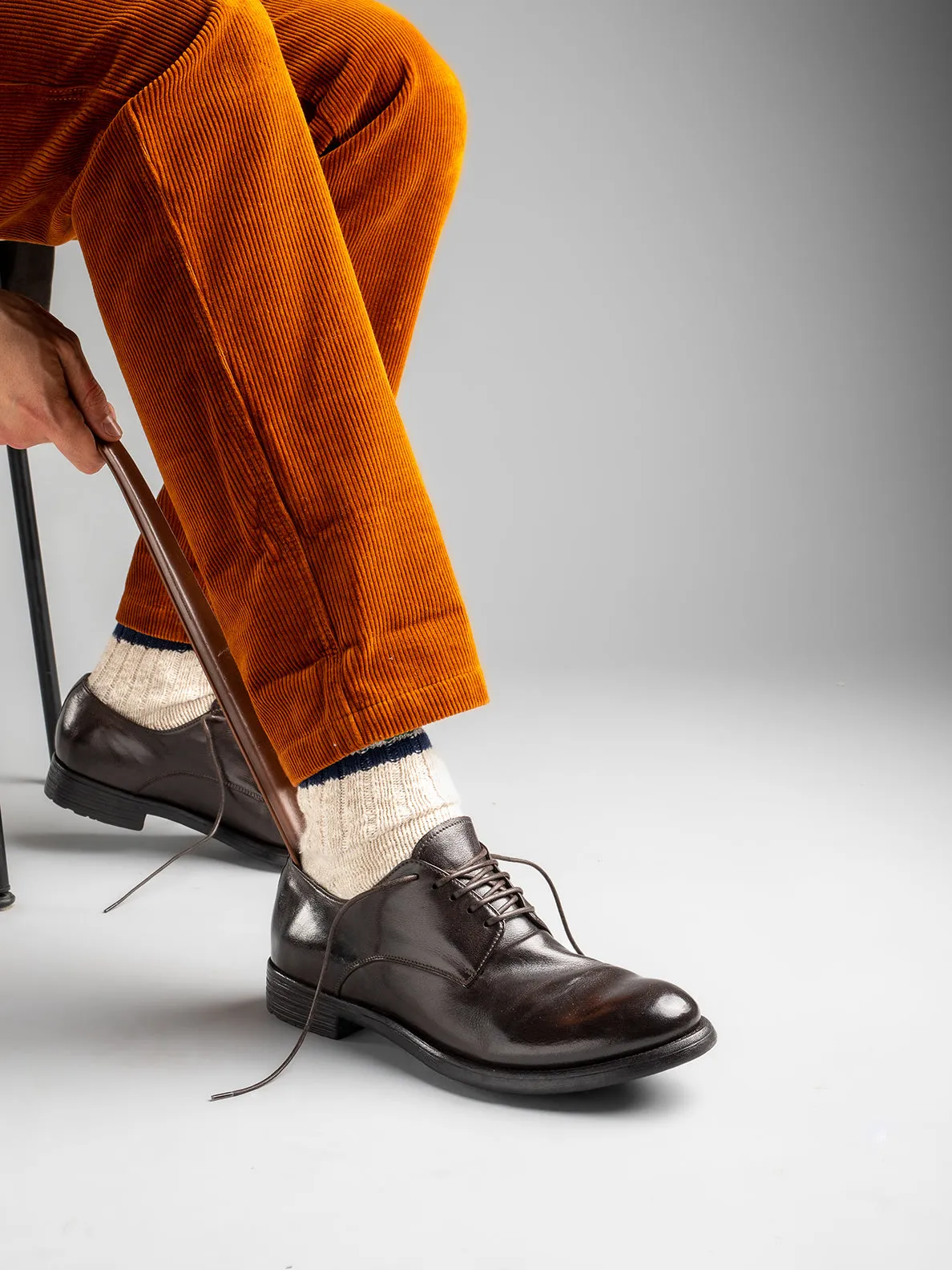 HIVE 008 - Brown Leather Derby Shoes,Men Derby Shoes