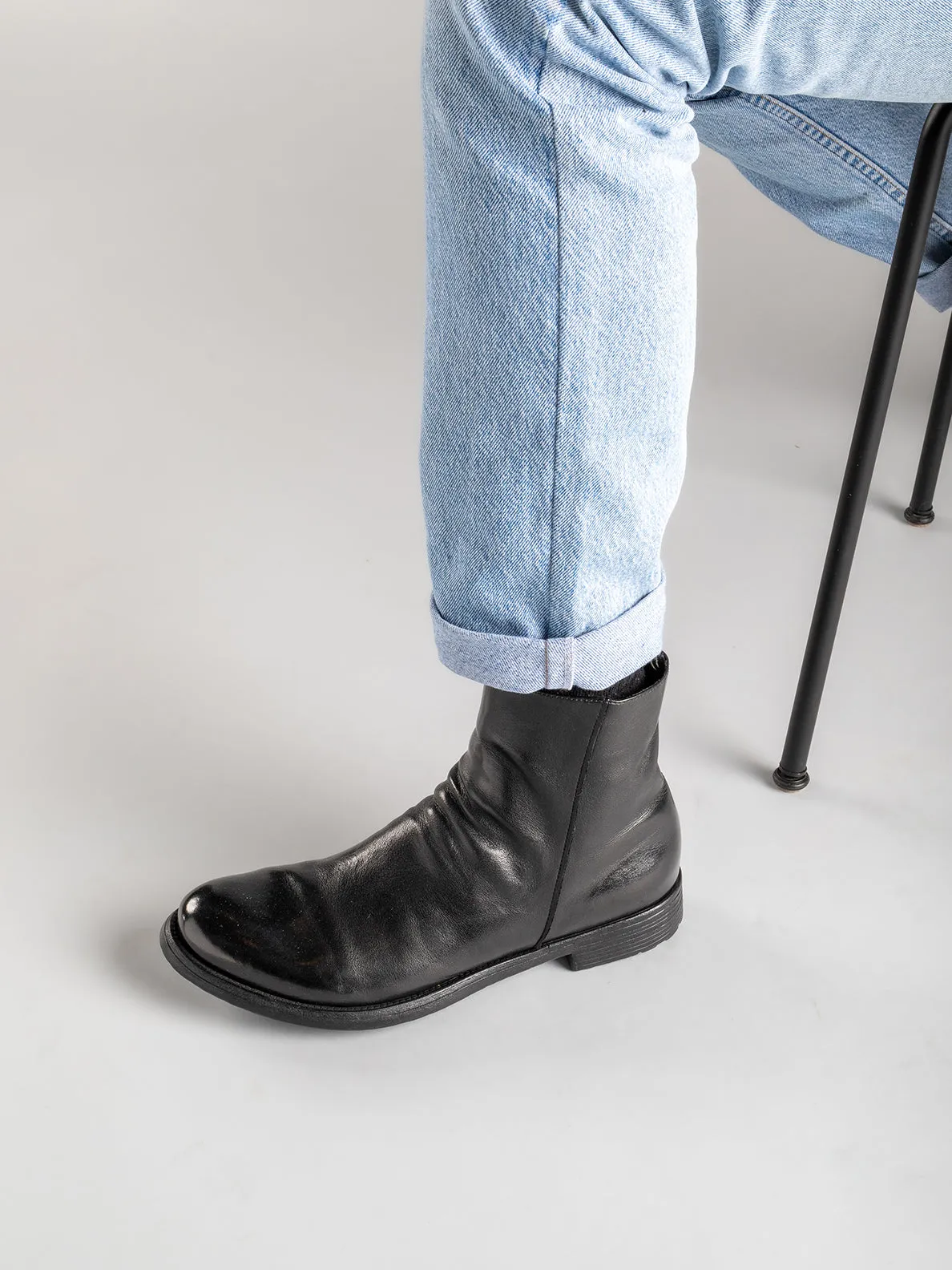 HIVE 010 - Black Leather Boots,Men Boots