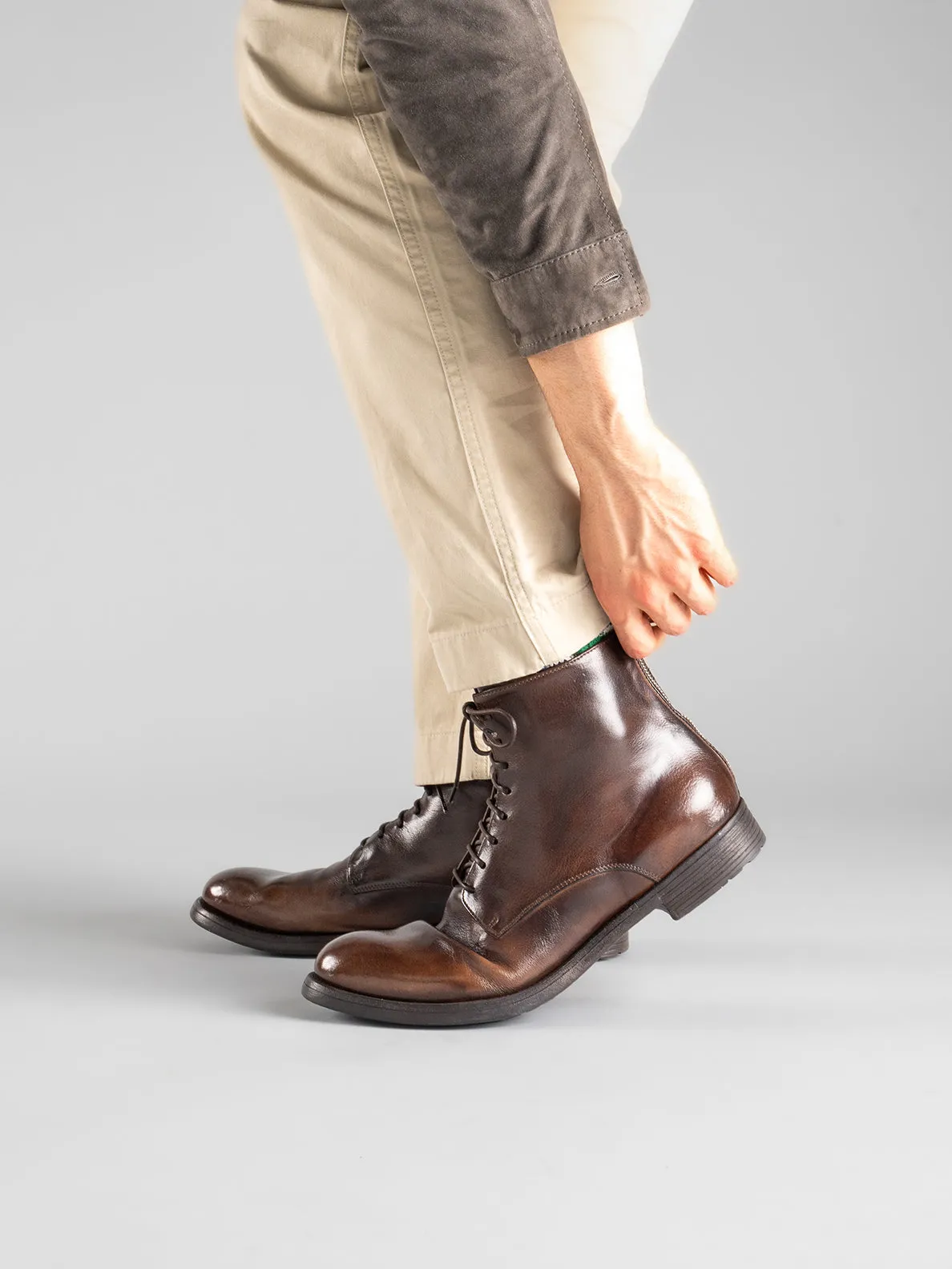 HIVE 016 - Brown Leather Boots,Men Boots