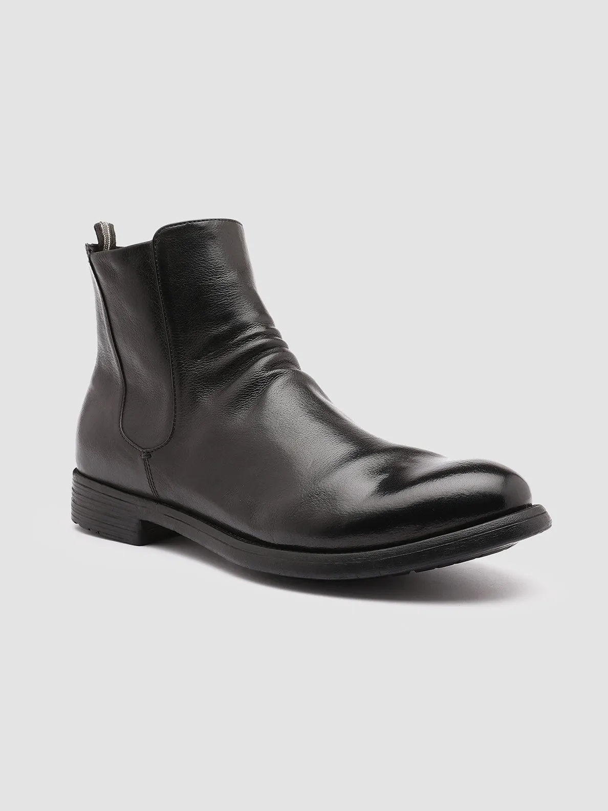 HIVE 036 - Black Leather Ankle Boots,Men Boots